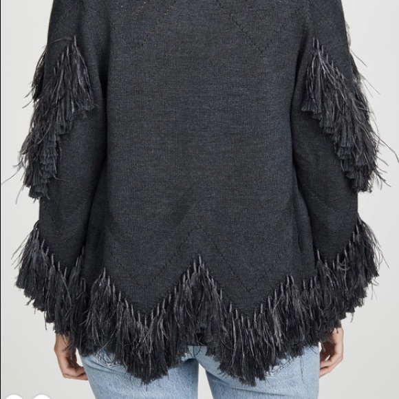 Kobe Halperin NWOT Ostrich feather Cardigan. - Picture 2 of 5